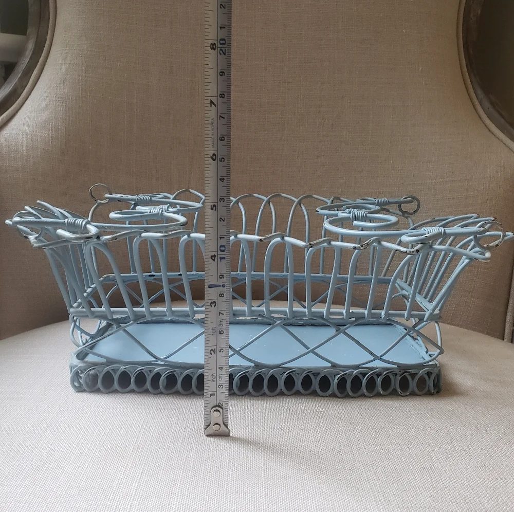 Vintage Light Blue Wire Basket - Picture 7 of 9